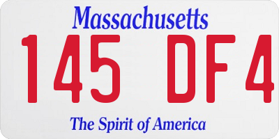 MA license plate 145DF4