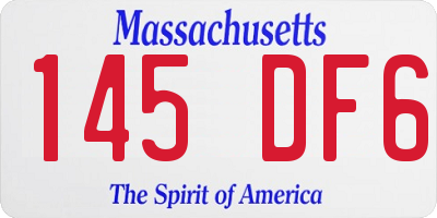MA license plate 145DF6