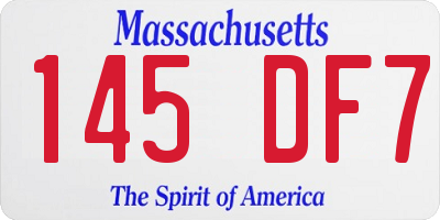 MA license plate 145DF7