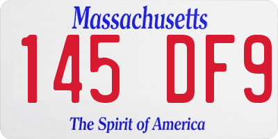 MA license plate 145DF9