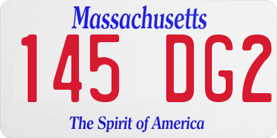 MA license plate 145DG2