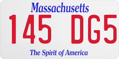 MA license plate 145DG5