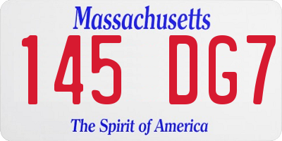 MA license plate 145DG7