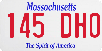 MA license plate 145DH0