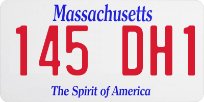 MA license plate 145DH1