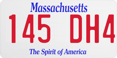 MA license plate 145DH4