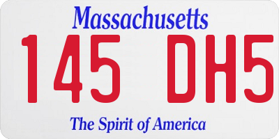 MA license plate 145DH5