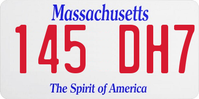 MA license plate 145DH7