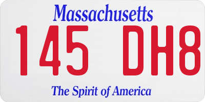 MA license plate 145DH8