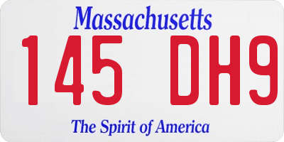 MA license plate 145DH9