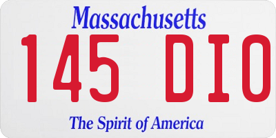 MA license plate 145DI0