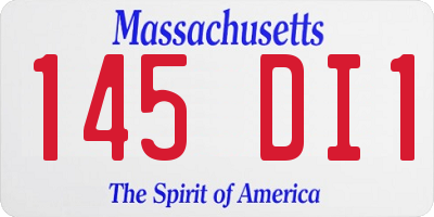 MA license plate 145DI1