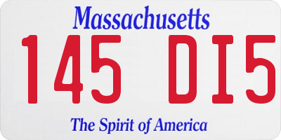MA license plate 145DI5