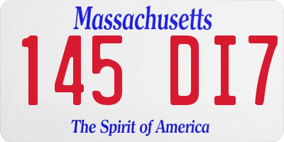 MA license plate 145DI7