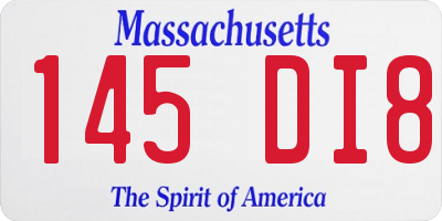 MA license plate 145DI8