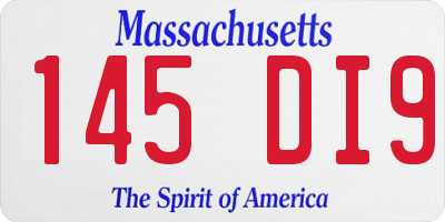 MA license plate 145DI9