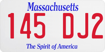 MA license plate 145DJ2