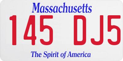 MA license plate 145DJ5