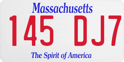 MA license plate 145DJ7
