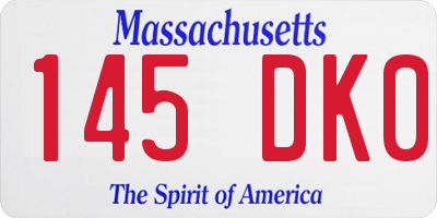 MA license plate 145DK0