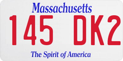 MA license plate 145DK2