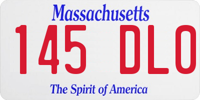 MA license plate 145DL0