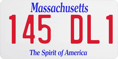 MA license plate 145DL1
