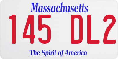 MA license plate 145DL2
