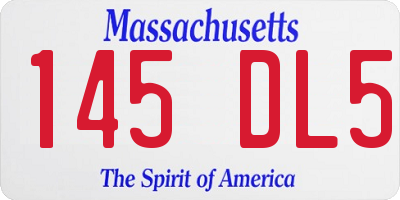 MA license plate 145DL5