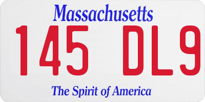 MA license plate 145DL9