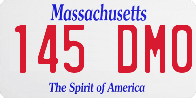 MA license plate 145DM0