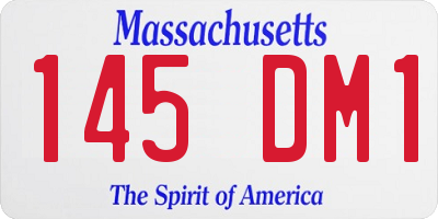 MA license plate 145DM1
