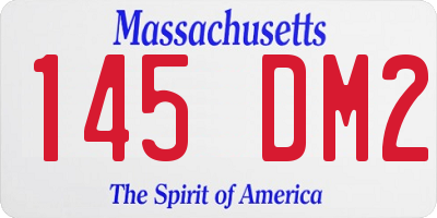 MA license plate 145DM2