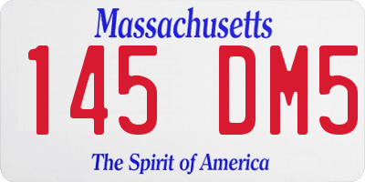 MA license plate 145DM5