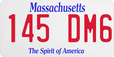 MA license plate 145DM6