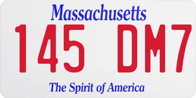 MA license plate 145DM7