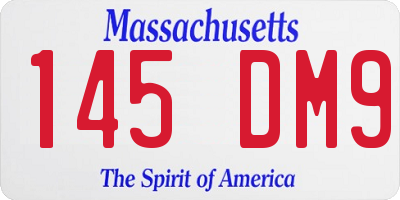 MA license plate 145DM9