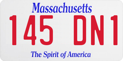 MA license plate 145DN1