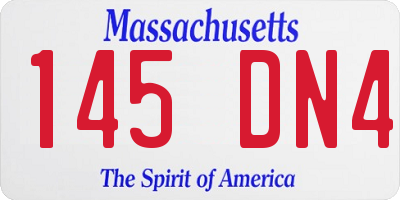 MA license plate 145DN4