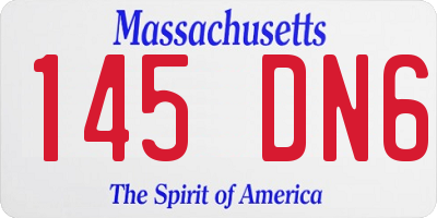 MA license plate 145DN6