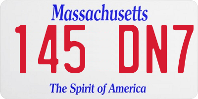 MA license plate 145DN7