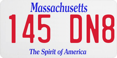 MA license plate 145DN8