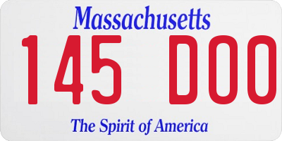 MA license plate 145DO0