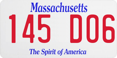 MA license plate 145DO6