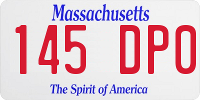 MA license plate 145DP0