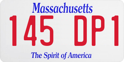 MA license plate 145DP1