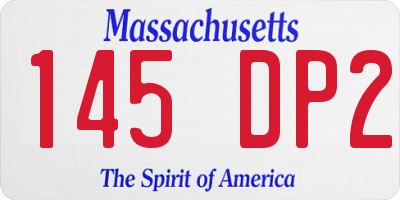 MA license plate 145DP2