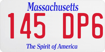 MA license plate 145DP6