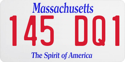 MA license plate 145DQ1