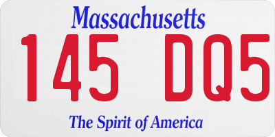 MA license plate 145DQ5
